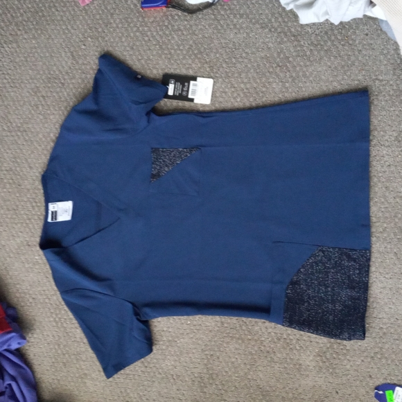 Tops - NAVY SPARKLING BLACK SCRUB TOP